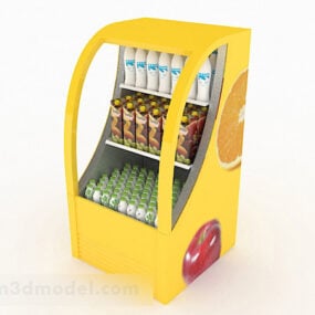 نموذج كشك المشروبات الصفراء ثلاثي الأبعاد