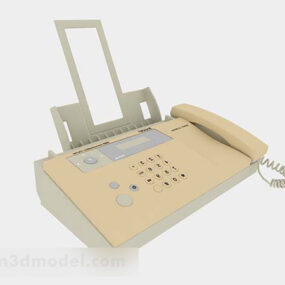 Mô hình 3d máy fax văn phòng màu vàng