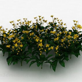 Modello 3d della pianta ornamentale del fiore giallo
