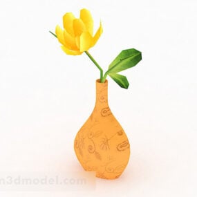黄色い花の家の装飾3Dモデル