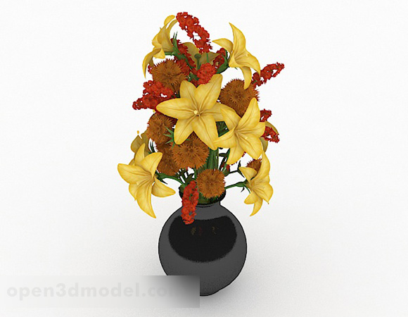 Yellow Flowers Home Flower Vase