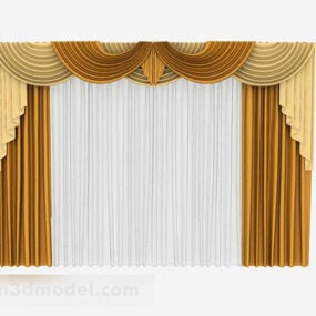 Yellow High-end Curtains 3d model