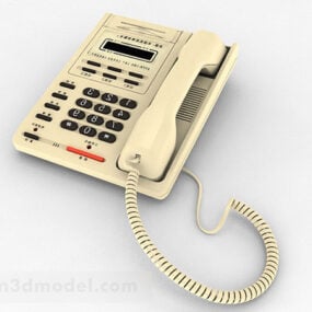 Vintage gul hemtelefon 3d-modell