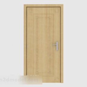 Modello 3d della struttura della porta in legno massello giallo per la casa