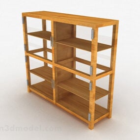 Yellow Home Wooden Cabinet 3d model