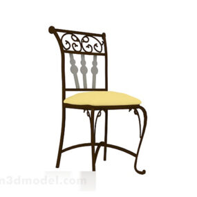 Жовте залізне домашнє крісло 3d модель