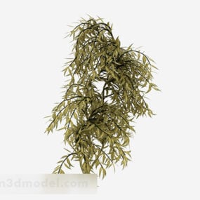 Modello 3d delle piante del paesaggio delle foglie gialle