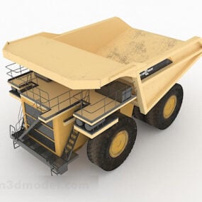 Mô hình 3d xe ủi đất vận tải hạng nặng màu vàng