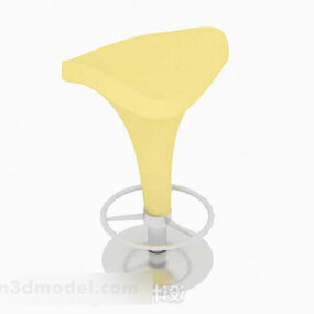 노란색 미니멀리스트 바 의자 3d 모델