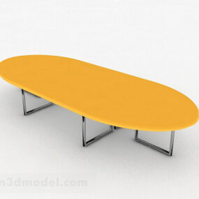 Yellow Minimalist Conference Table Design 3d model