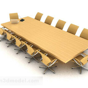 Жовтий мінімалістичний стілець для переговорів 3d модель