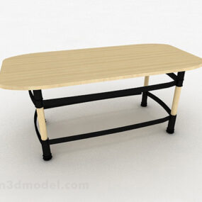 โมเดล 3 มิติการออกแบบโต๊ะมินิมอลสีเหลือง