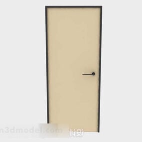 باب خشبي أصفر بسيط نموذج ثلاثي الأبعاد