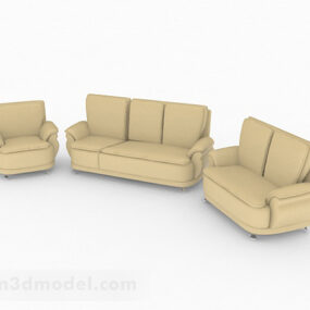 Yellow Minimalist Combination Sofa Furniture 3d model