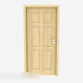 Modelo 3d de porta de madeira para casa minimalista amarela