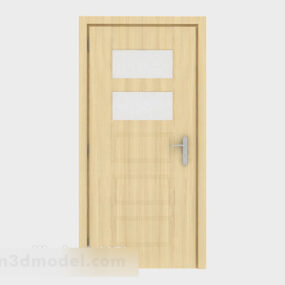Yellow Minimalist Solid Wood Door 3d model