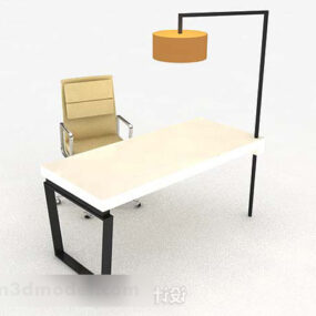 노란색 미니멀리스트 테이블 의자 3d 모델