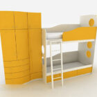 Żółte minimalistyczne łóżko piętrowe