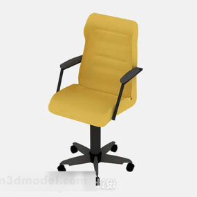 طرح صندلی اداری زرد مدل سه بعدی