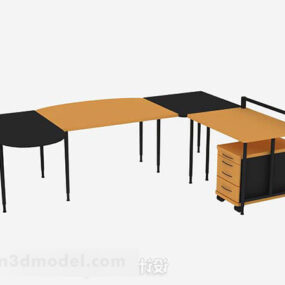 Keltainen toimistopöytäkalusteiden 3d-malli