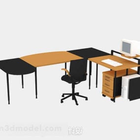 Model 3d Gabungan Meja Dan Kerusi Pejabat