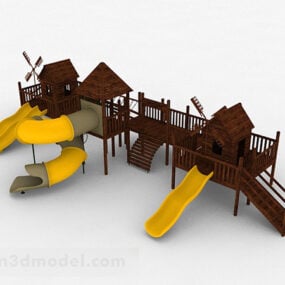 مدل سه بعدی پارک زمین بازی در فضای باز زرد