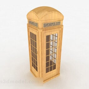 Cabine téléphonique extérieure en bois modèle 3D