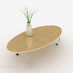 노란색 타원형 커피 테이블 가구 3d 모델