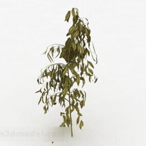 Model 3D drzewka żółtego owalnego liścia