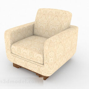 نموذج أريكة منزلية فردية بنمط أصفر ثلاثي الأبعاد