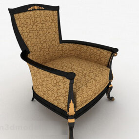 Gul mönster enkel soffa 3d-modell