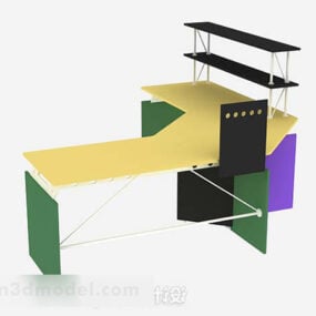 דגם תלת מימד של שולחן ארון צהוב