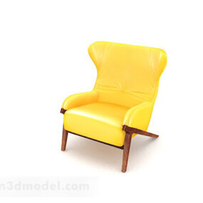 Yellow Color Single Sofa 3d model