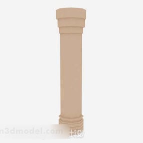 Modello 3d classico della colonna a colonna gialla