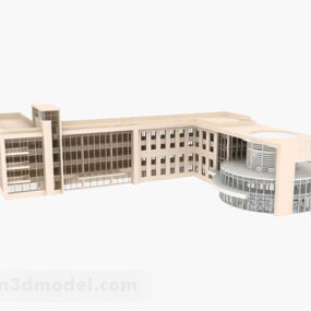 Yellow School Building 3d model