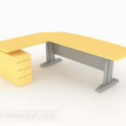 黄色简易办公桌