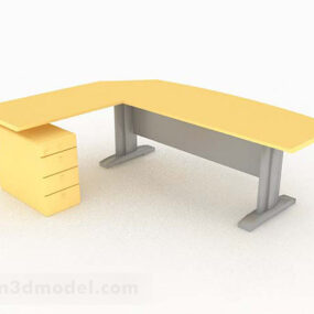 نموذج ثلاثي الأبعاد لمكتب أصفر بسيط