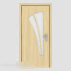 Żółte proste drzwi z litego drewna V1