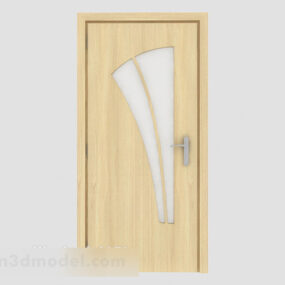 Geel eenvoudig massief houten deur V1 3D-model