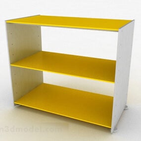 Yellow Simple Three-layer Shoe Cabinet 3d model