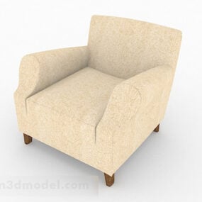 黄色布艺单人沙发3d模型