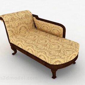 ديكور كرسي صالة أريكة صفراء نموذج ثلاثي الأبعاد