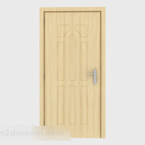 Yellow Solid Wood Door Structure 3d model
