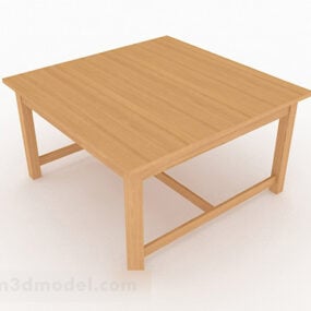 โมเดล 3 มิติการออกแบบโต๊ะกาแฟมินิมอลสี่เหลี่ยมสีเหลือง