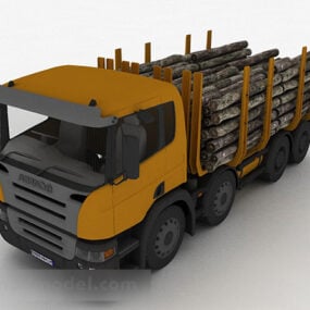 Camion lourd jaune modèle 3D