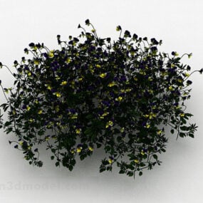 Yellow Violet Flower Ornamental 3d model