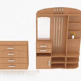 Yellow Wooden Dresser 3d model
