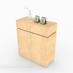 Yellow Wooden Porch Cabinet 3d model