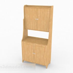 Yellow Wooden Storage Cabinet Design 3d model