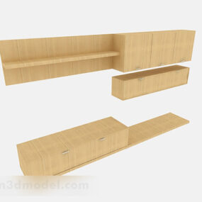Mueble de TV de madera amarillo V1 modelo 3d
